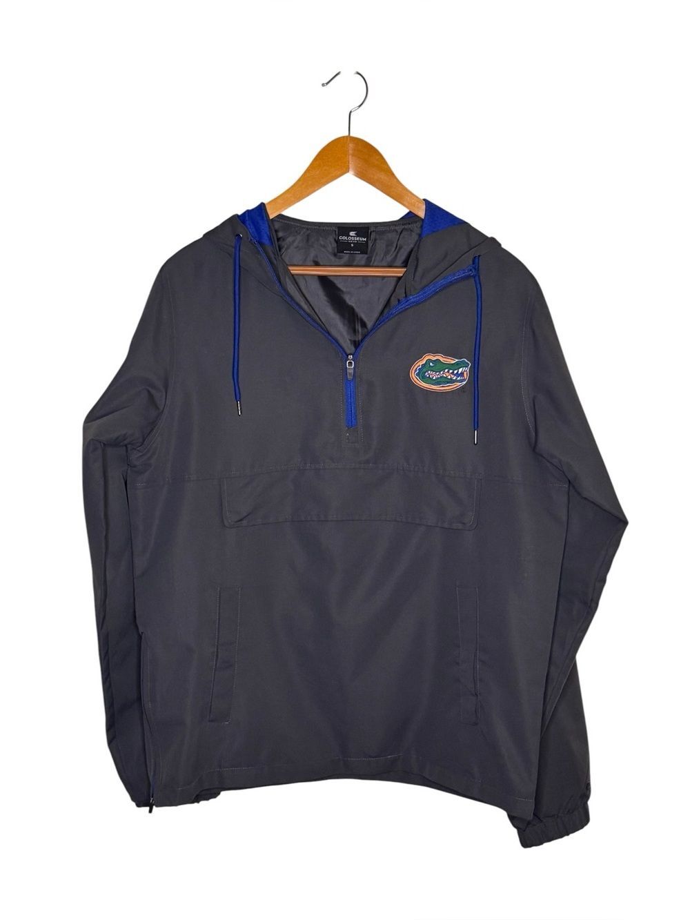 Florida Gators Charcoal Anorak 1/4 Zip Pullover Hoodie Jacket Sz Small Football
